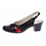 Pantofi dama decupati din piele naturala - Model Negru Rosu PS35LR